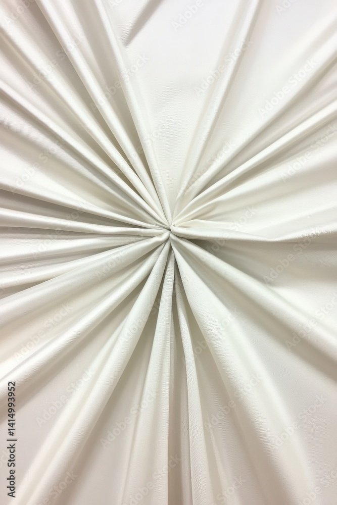 Poster elegant white fabric with central knot creating radiating lines and subtle shadows for a soft and cl