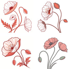 A poppy flower icon with a delicate, wavy petal structure