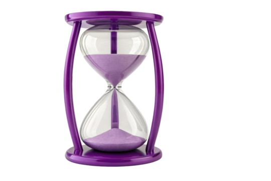 PNG Purple hourglass with sand flowing