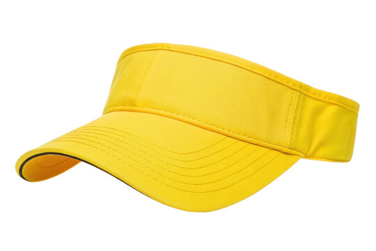 PNG Bright yellow sport visor cap with curved brim for sun protection