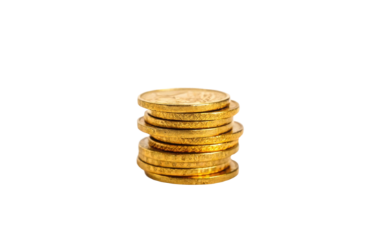 PNG Stack of shiny gold coins displaying wealth and economic value