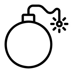 bomb line icon