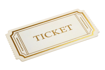 PNG Vintage entry ticket with decorative border and gold accents