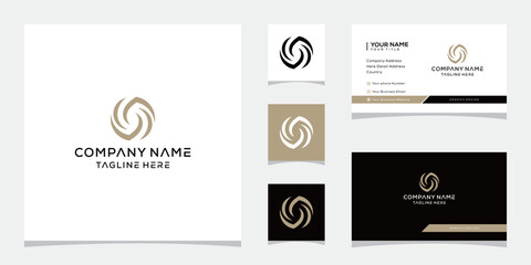 abstract letter S circle logo design, business card template vector