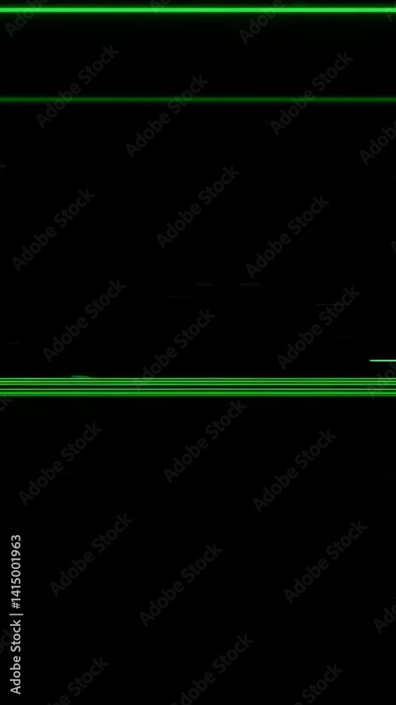 Poster dynamic green light patterns evolving over time in abstract sequence