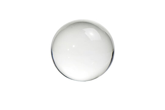 PNG Transparent glass sphere reflecting light on white surface