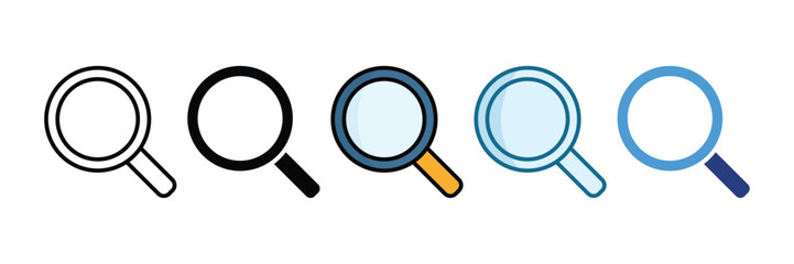 Search Icon Icon Set Multiple Style Collection