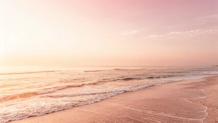 Obraz premium Tranquil Minimalist Beach at Sunset with Warm Pastel Hues
