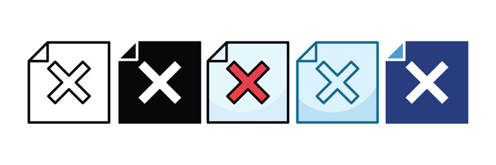 Close Icon Set Multiple Style Collection