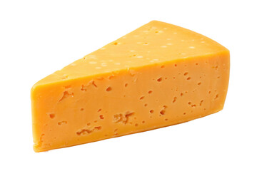 PNG Close-up of a wedge of cheddar cheese with textured surface and holes