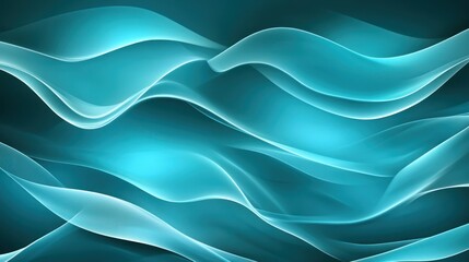 Fototapeta premium Abstract teal flowing lines create a dynamic visual effect.