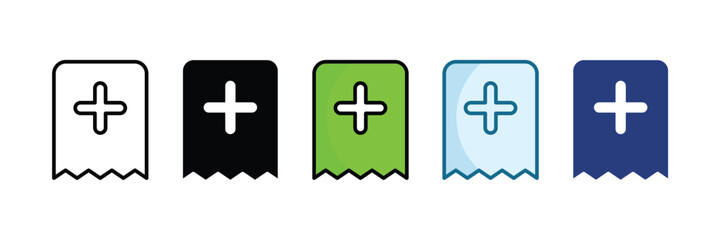 Fototapeta premium Add Icon Set Multiple Style Collection