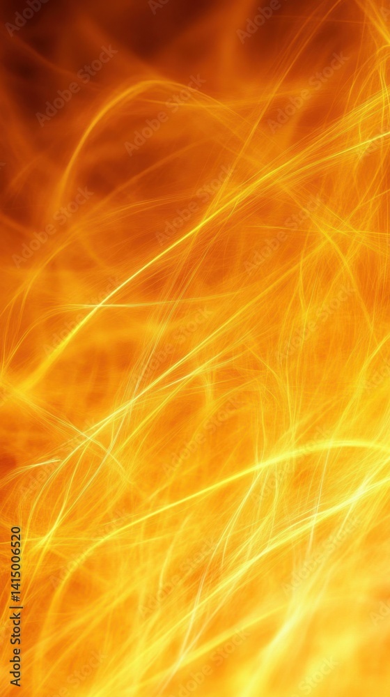 Poster abstract fiery glow of light trails on orange background creating a dynamic and energetic visual eff
