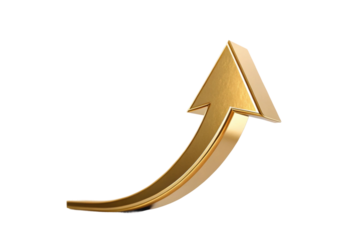 PNG Golden arrow symbolizing growth and success
