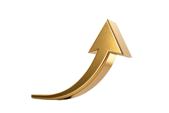 PNG Golden arrow symbolizing growth and success