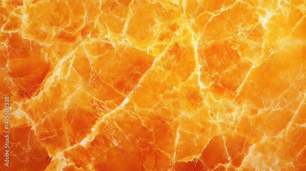 Poster vibrant orange marble texture background with intricate veining patterns creating a warm and luxurio