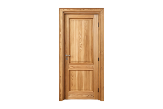 PNG Closed wooden door with metal handle in classic design