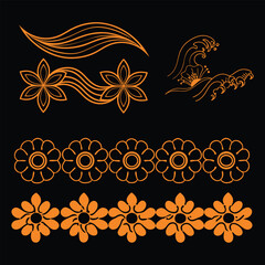 Abstract Flower Wave Line Art Set – Black & White Minimal Design Collection.