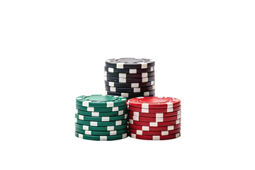 PNG Poker chips stacked in black green and red