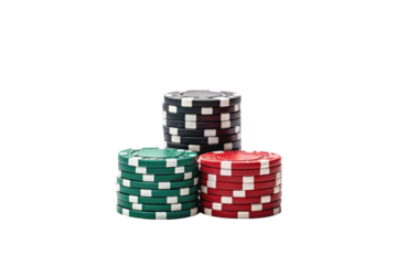 PNG Poker chips stacked in black green and red