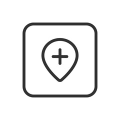 Pin, Location, Direction, Plus Icon – Add New Destination or Marker on Map