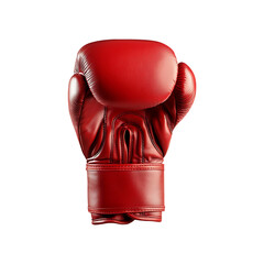 Isolated Red Boxing Gloves Ready for Action, isolated on transparent background.