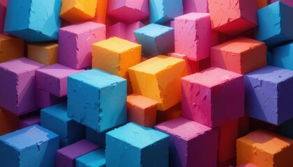 Obraz premium Cubes with textured surfaces.