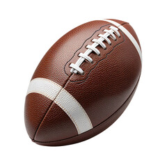 Brown leather american football ball isolated on white for the sport