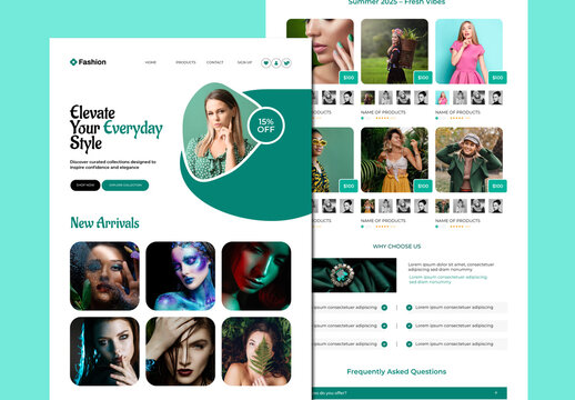 Luxury Fashion Landing Page Design Template