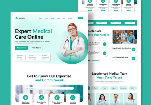 Medical Landing Page Design Layout Template