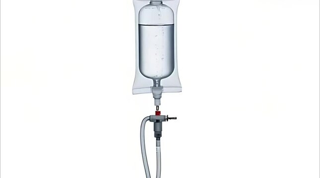 Isolated IV drip system with fluid bag and tubing