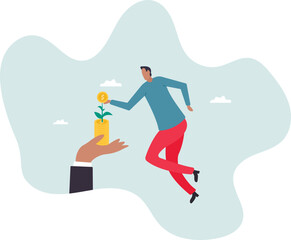 Investment growth, prosperity or earn more money from savings, mutual funds or opportunity to make profit and increase wealth,character for design.