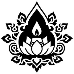 Silhouette of Waisak celebration ornaments