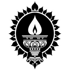 Silhouette of Waisak celebration ornaments