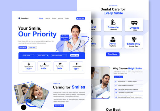 Dental Care Center Landing Page