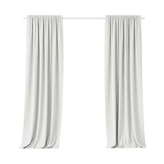 Elegant White Curtains &ndash; Draped Interior Decor Isolated on Transparent Background