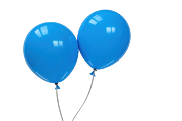 PNG Two blue balloons with reflection in close-up