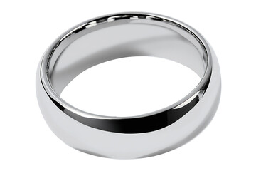 Silver Ring Sleek, domed metal ring with a polished, reflective surface against a transparent background. Simple and elegant design
