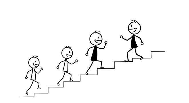 Teamwork, Progress, and Growth Climbing the Ladder of Success Together