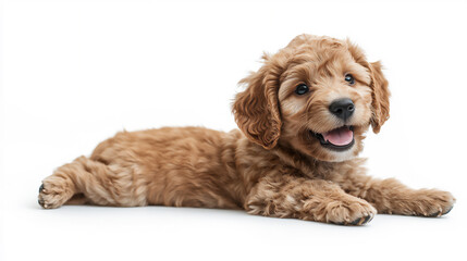 playful labradoodle puppy,