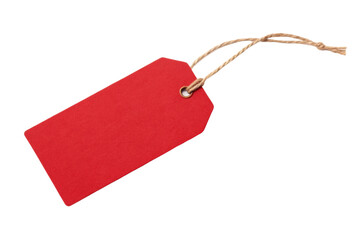 PNG Red tag with twine string perfect for holiday gifts and sales