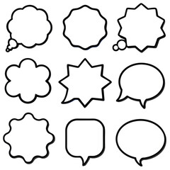 Collection of Blank Speech Bubbles