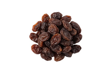 Fototapeta premium PNG Pile of dried raisins on black