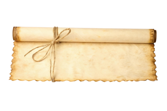 PNG Rolled antique scroll with twine tie displaying vintage texture
