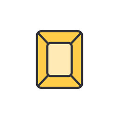 Gemstone colored icons, minimalist vector illustration ,simple transparent graphic element .Isolated on white background