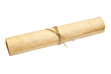 PNG Rolled vintage parchment scroll tied with twine