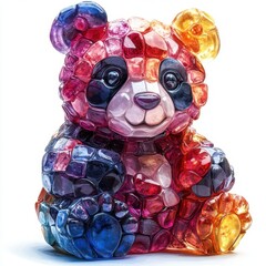 vector of a panda made by Jelly Candy, isolated clear white background