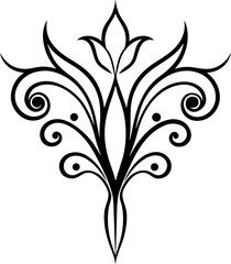 Obraz premium black and white floral elements