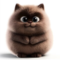 Obraz premium 3d cat cartoon, on a clean white background, studio photo style, clear and crisp