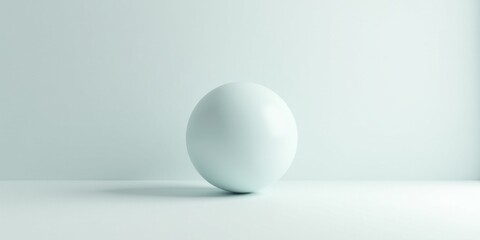 A Single Pale Sphere Rests on a Smooth, Light Surface Against a Subtle, Pastel Background